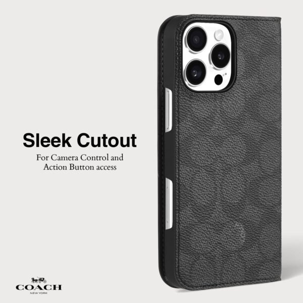 Coach Folio Signature Charcoal - iPhone 16 Pro Max