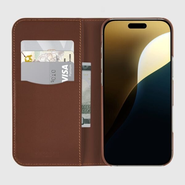 Coach Leather Folio Hazelnut - iPhone 16 Pro Max