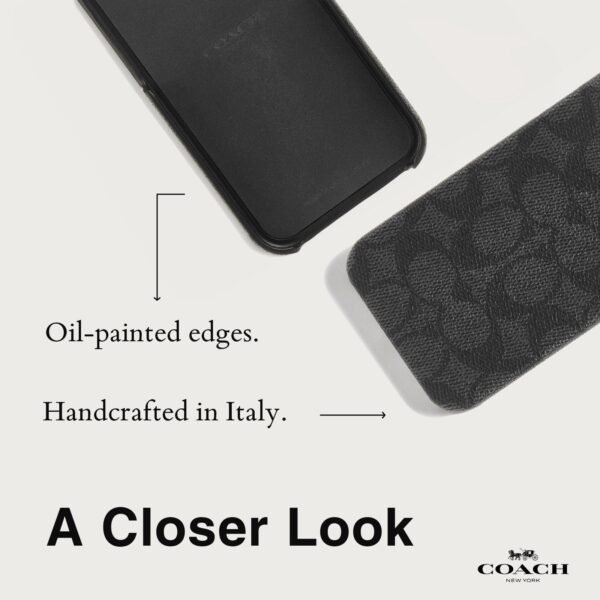 Coach Slim Wrap Signature Canvas Charcoal - iPhone 15 Pro