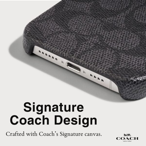 Coach Slim Wrap Signature Canvas Charcoal - iPhone 15 Pro