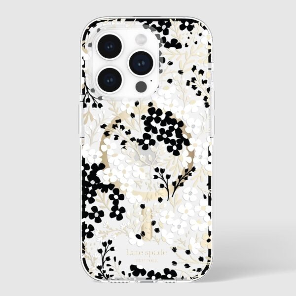 kate spade new york Tough Multi Floral Black and White MagSafe - iPhone 15 Pro