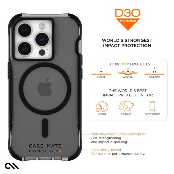 Tough Grip D3O® Black MagSafe - iPhone 15 Pro