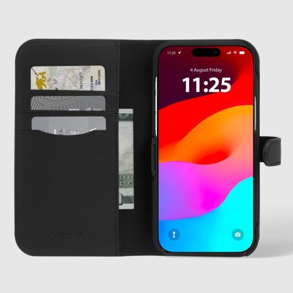 Coach Folio Signature Charcoal - iPhone 15 Pro