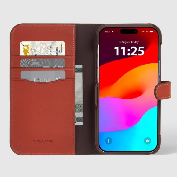 Coach Folio Signature Tan - iPhone 15 Pro
