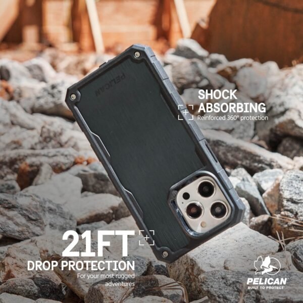 Pelican Shield Brushed Aluminum MagSafe - iPhone 15 Pro